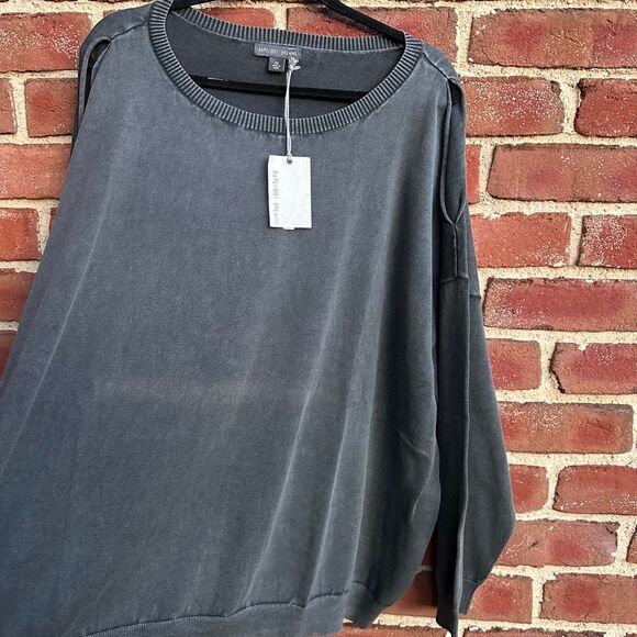 Barefoot Dreams Sunbleached Cold Shoulder Pullover Sweater In carbon 3X NWT - Picture 7 of 10
